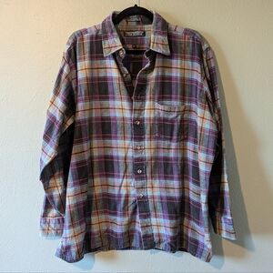 Vintage Van Heusen Plaid Flannel  Button Down Size XL